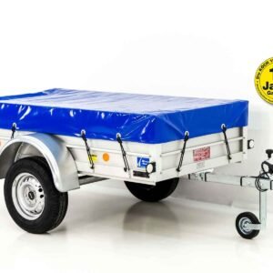 Remorque 750 kg | 105 x 205 cm | avec bâche bleue (Réf. GA-3145-25)