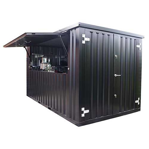 Container bar pliable 4 × 2 mètres noir RAL 9005