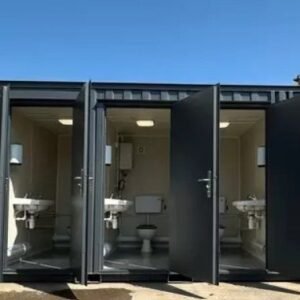 Bloc sanitaire portable 6×2,4 m – 5 compartiments indépendants
