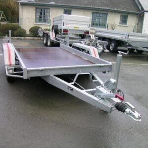 Remorque plateau double essieu – 350 × 174 cm – PTAC jusqu’à 2700 kg